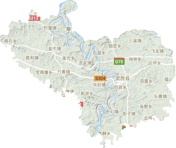 武胜县地形地图