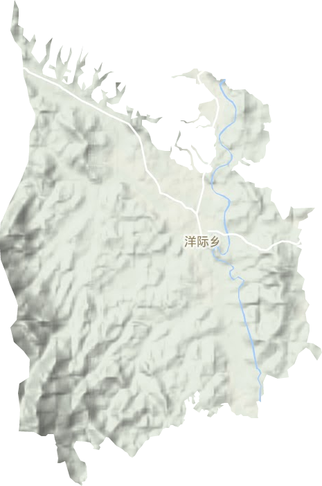 洋际乡地形地图