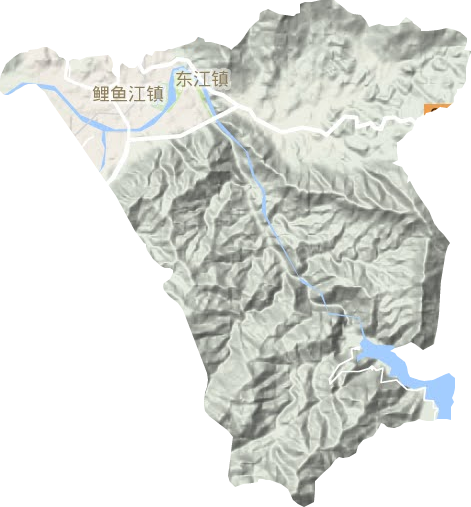 东江街道地形地图