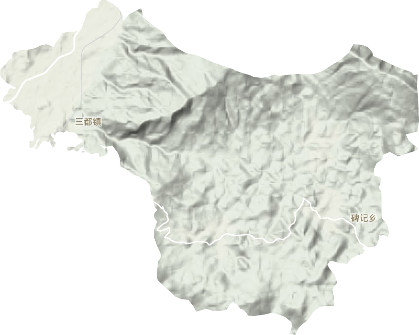 三都镇地形地图
