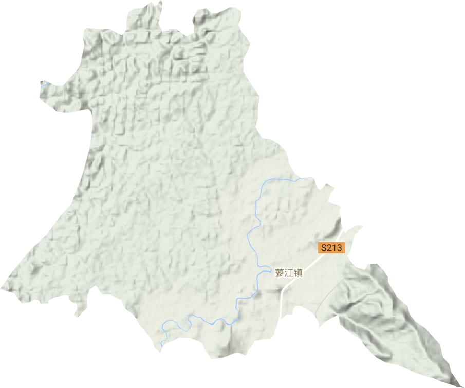 蓼江镇地形地图