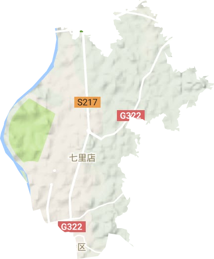 七里店街道地形地图