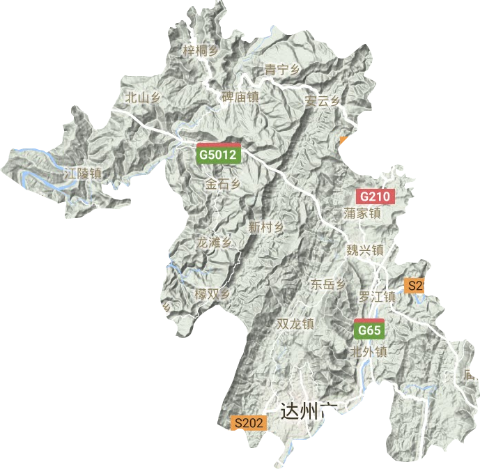 通川区地形地图