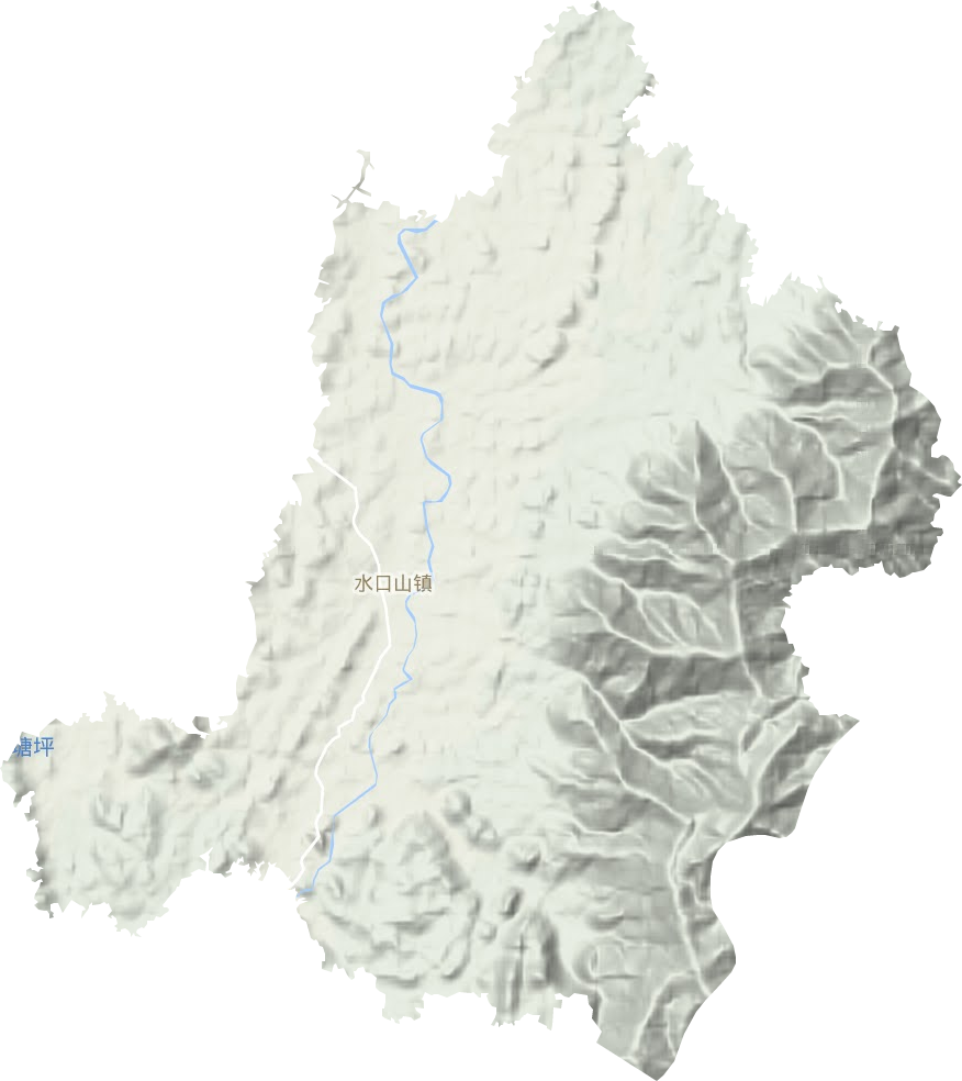 水口山镇地形地图