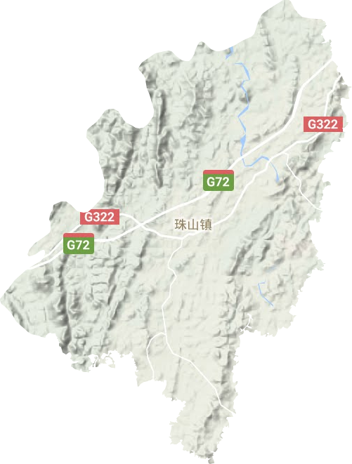 珠山镇地形地图