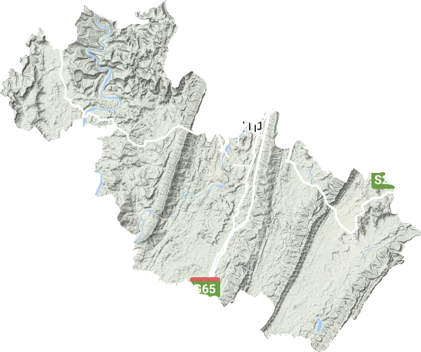 达川区地形地图