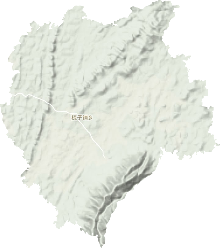 梳子铺乡地形地图
