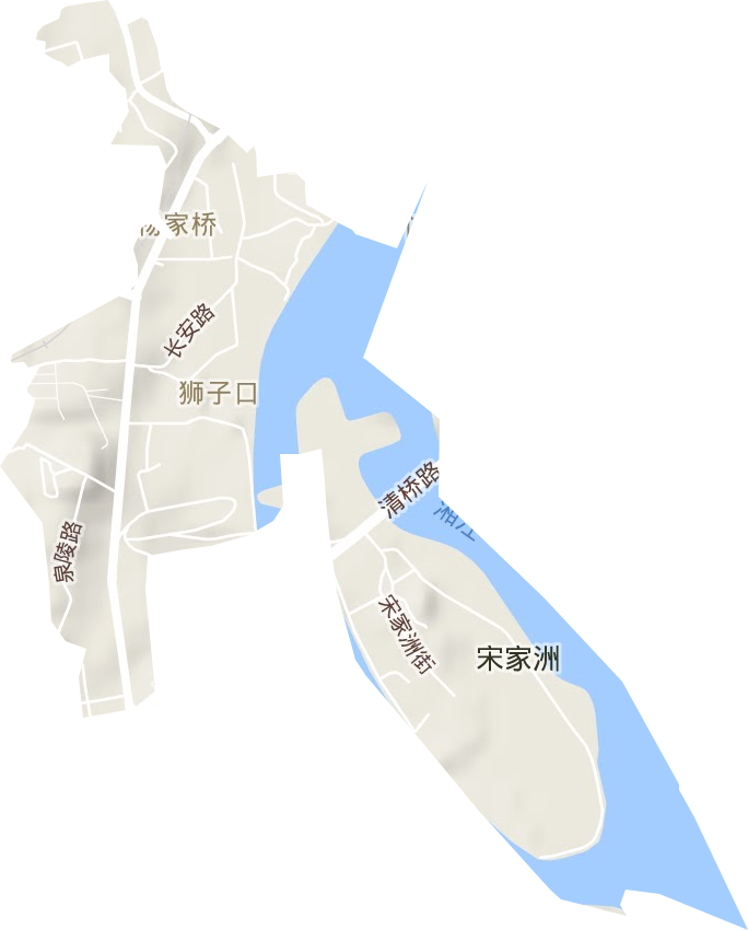 杨家桥街道地形地图