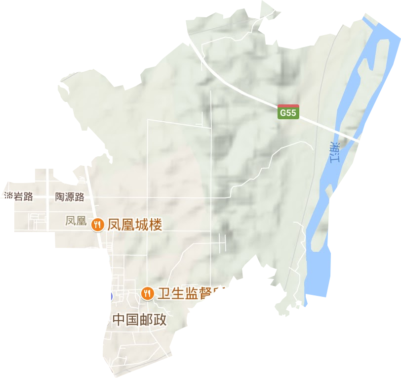 凤凰街道地形地图