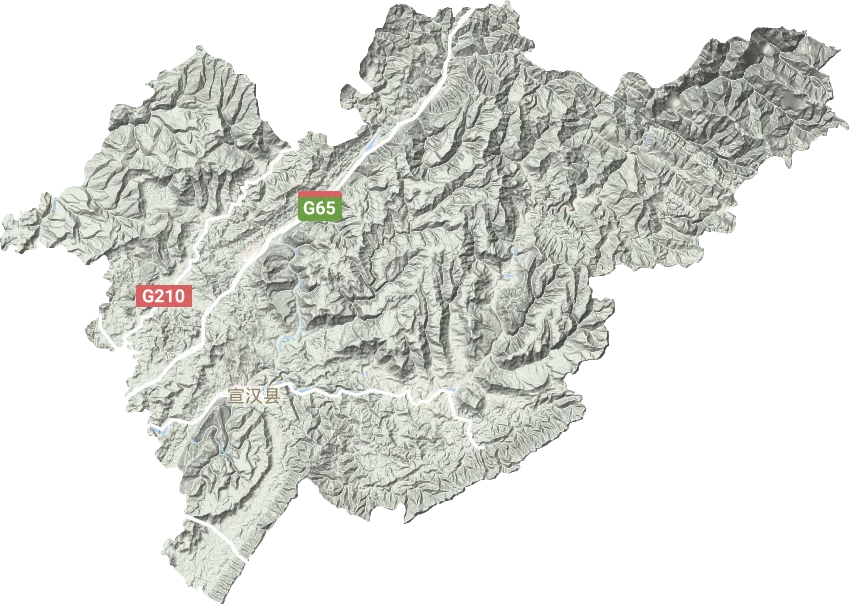 宣汉县地形地图