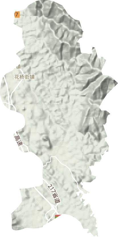 花桥街镇地形地图