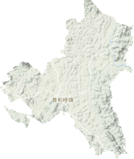 普利桥镇地形地图