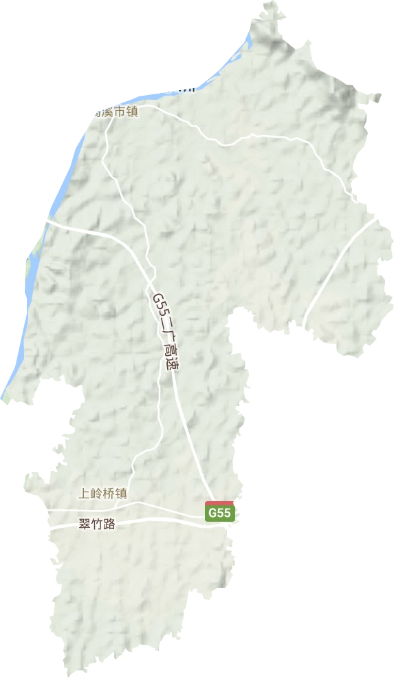 上岭桥镇地形地图