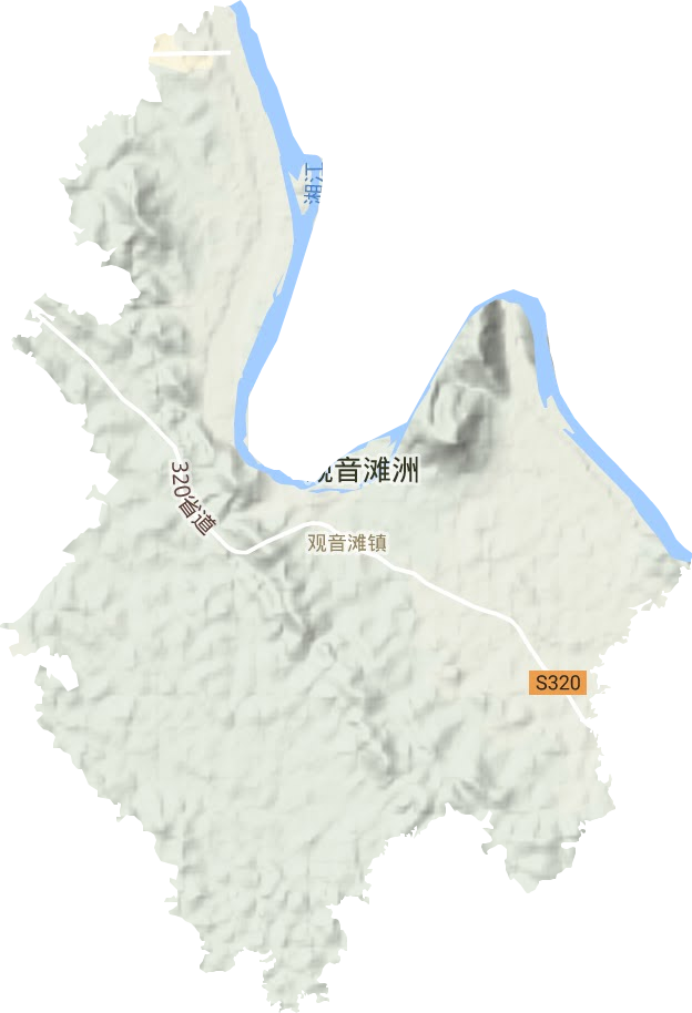 观音滩镇地形地图