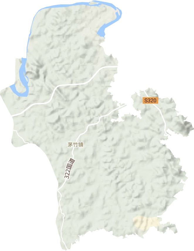 茅竹镇地形地图