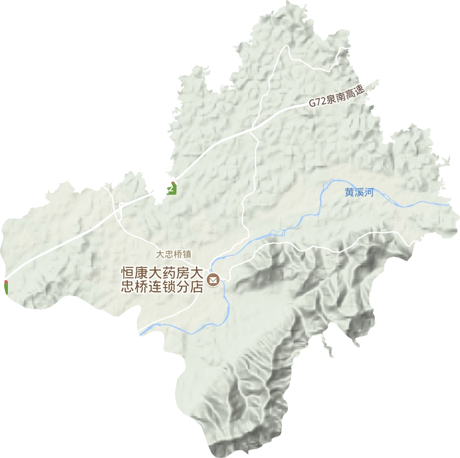 大忠桥镇地形地图