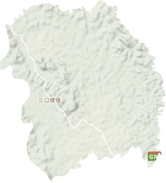 三口塘镇地形地图