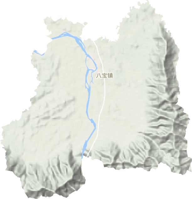 八宝镇地形地图