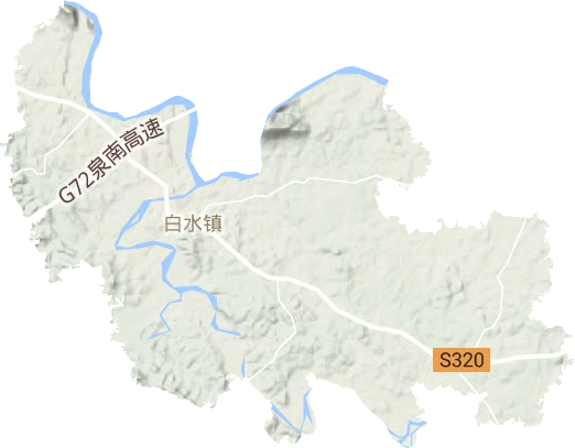白水镇地形地图