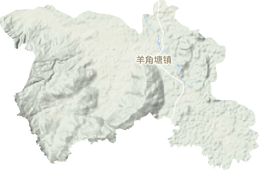 羊角塘镇地形地图