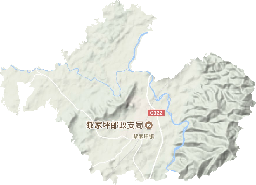 黎家坪镇地形地图
