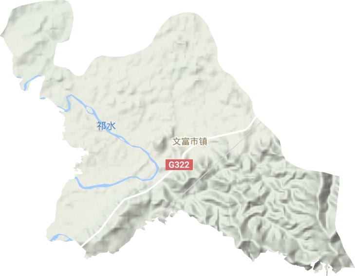 文富市镇地形地图