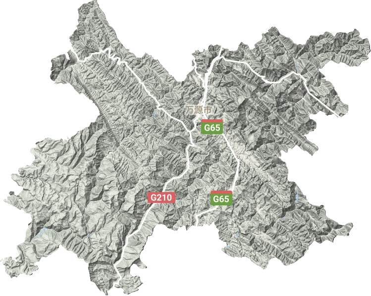万源市地形地图