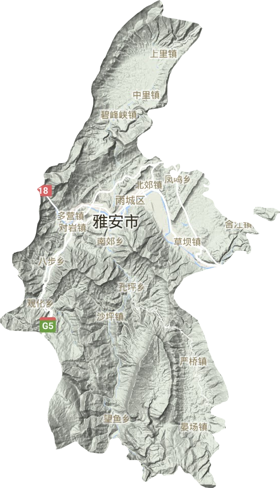 雨城区地形地图
