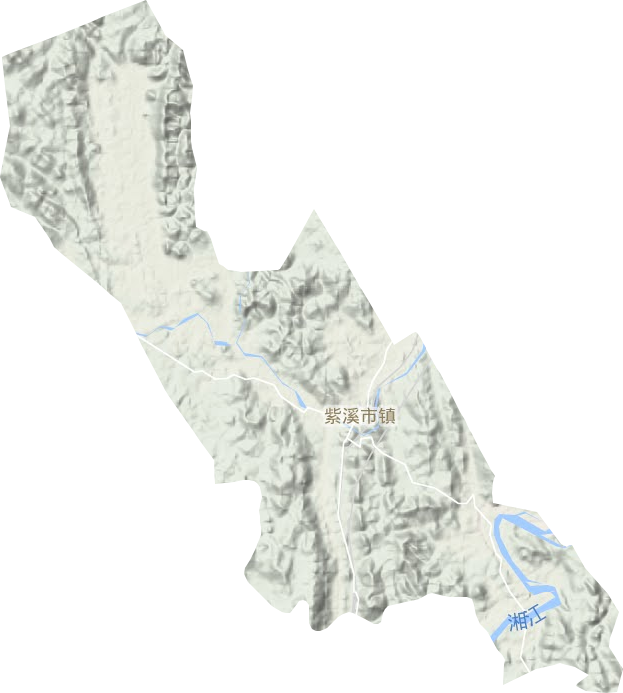 紫溪市镇地形地图