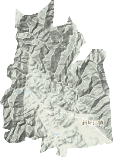 新圩江镇地形地图