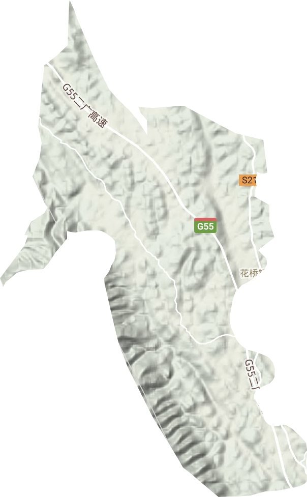 花桥镇地形地图