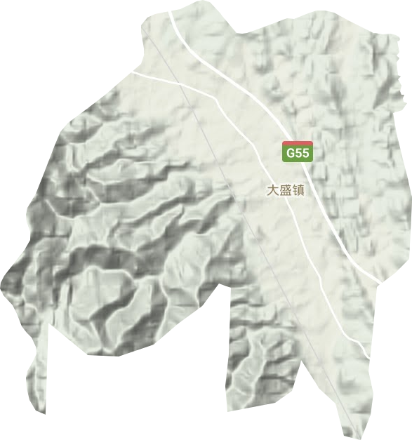 大盛镇地形地图