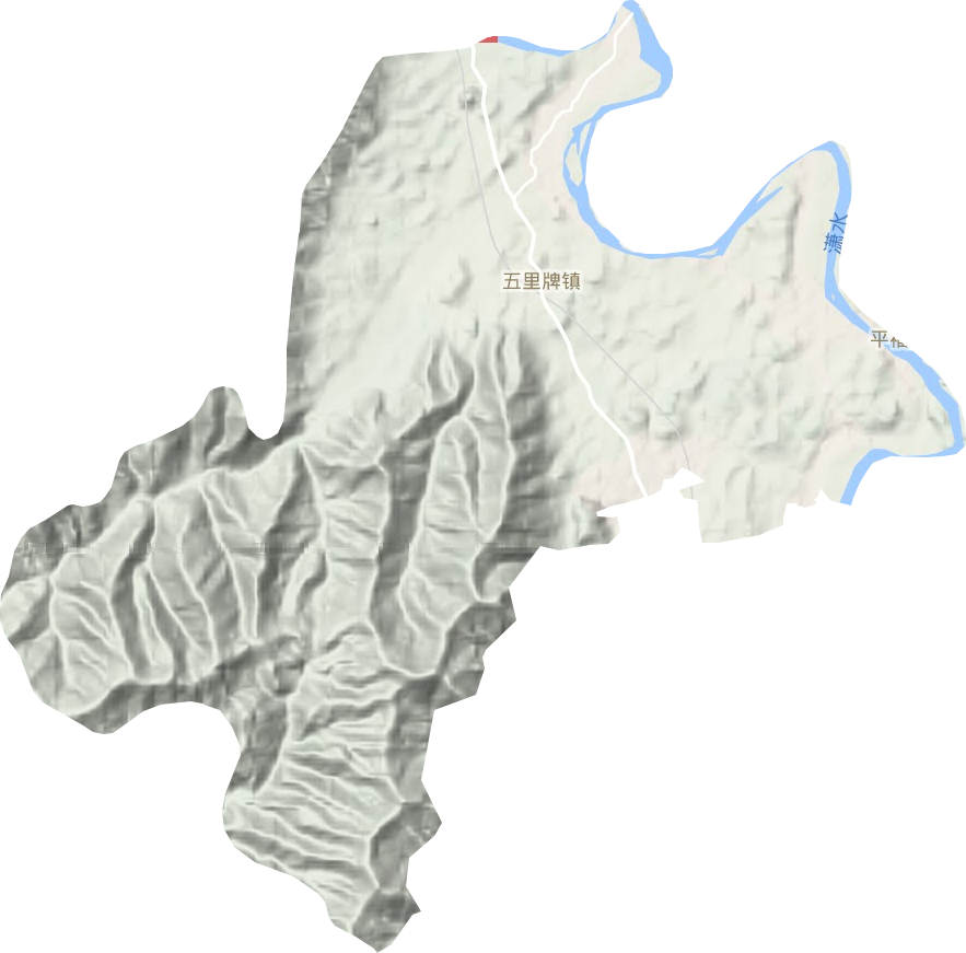 五里牌镇地形地图