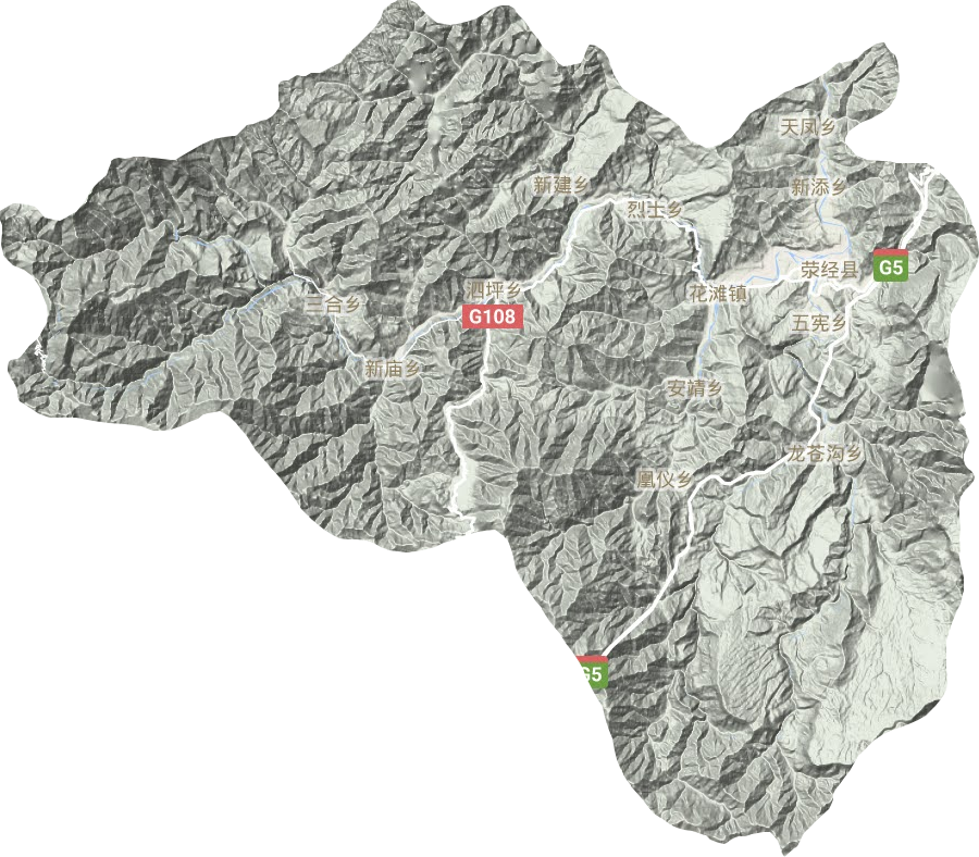 荥经县地形地图