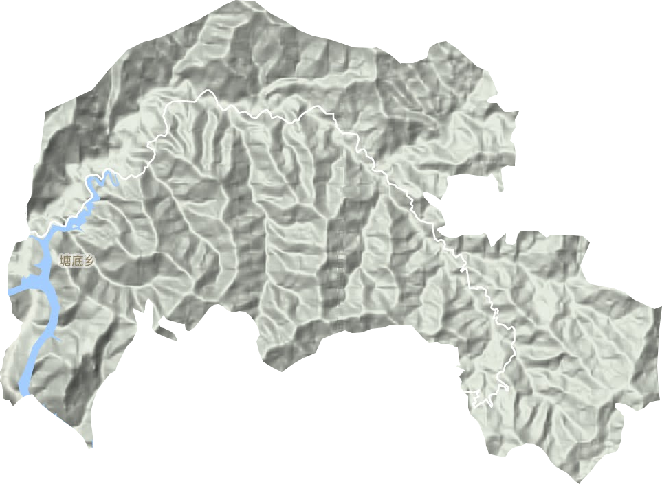塘底乡地形地图