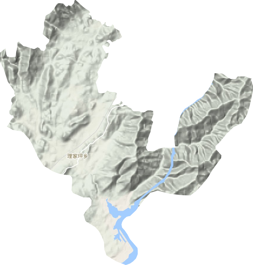 理家坪乡地形地图