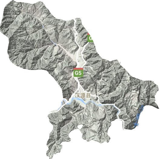 汉源县地形地图