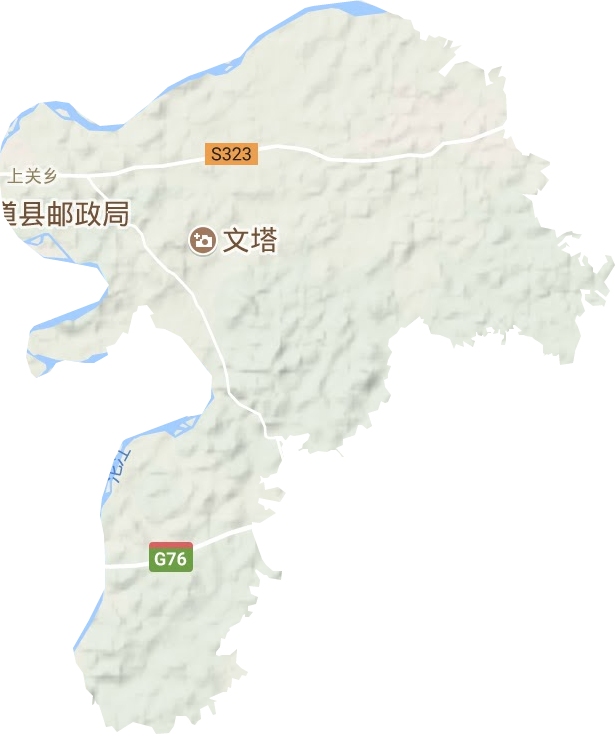 上关街道地形地图