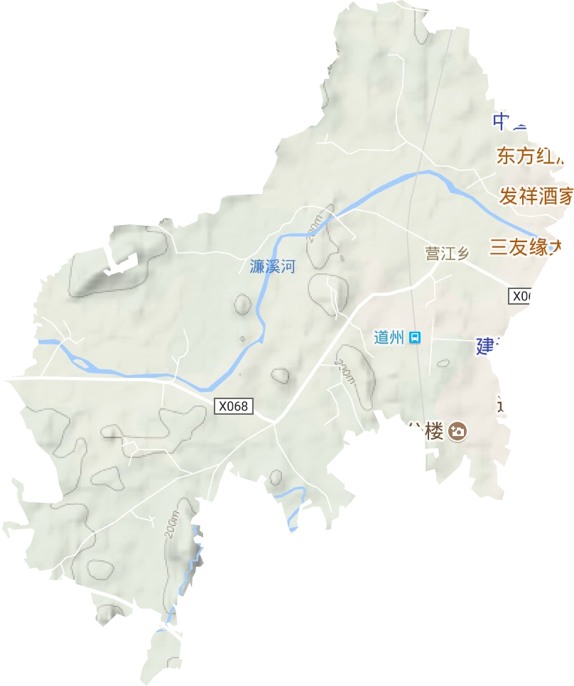 营江街道地形地图