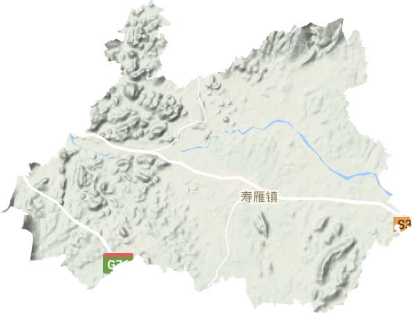 寿雁镇地形地图