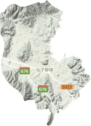 仙子脚镇地形地图