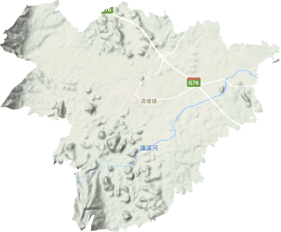 清塘镇地形地图