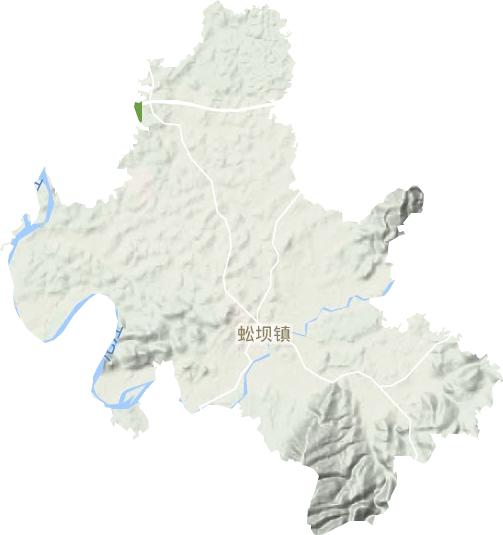 蚣坝镇地形地图