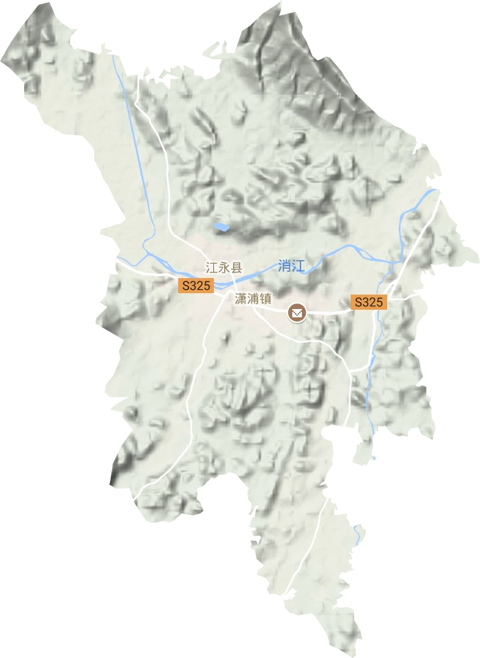 潇浦镇地形地图