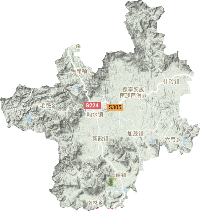 保亭县地形地图