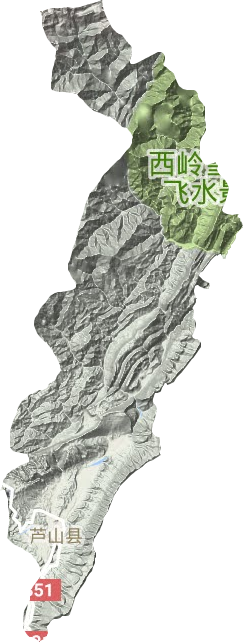 芦山县地形地图