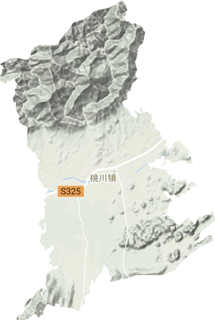 桃川镇地形地图