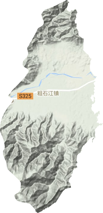 粗石江镇地形地图