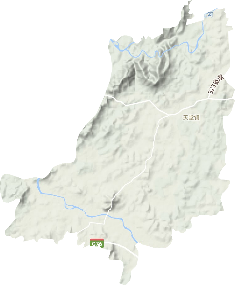 天堂镇地形地图