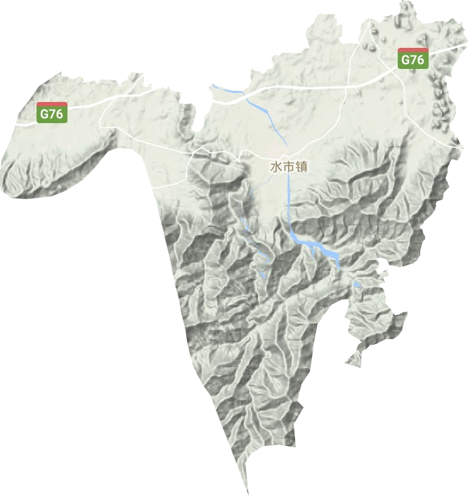 水市镇地形地图